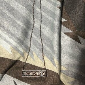 Western cactus bar necklace